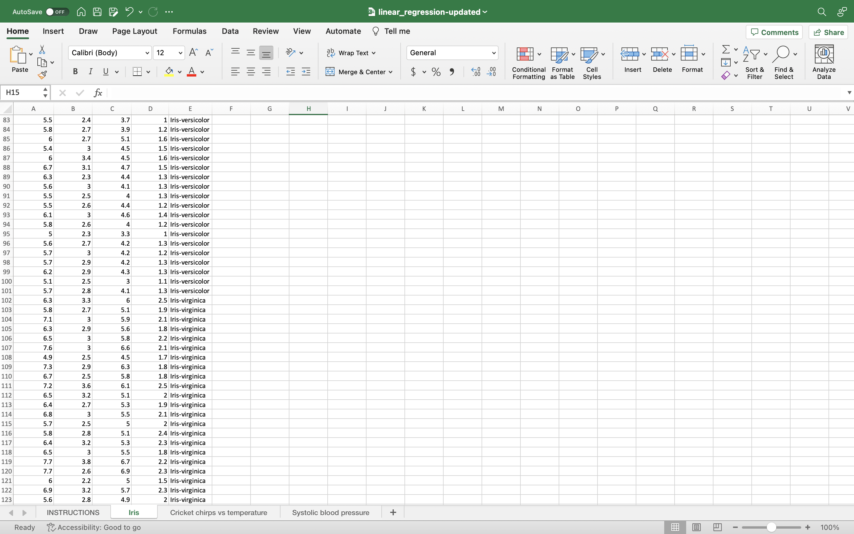 Solved The famous iris dataset (the first sheet of the | Chegg.com