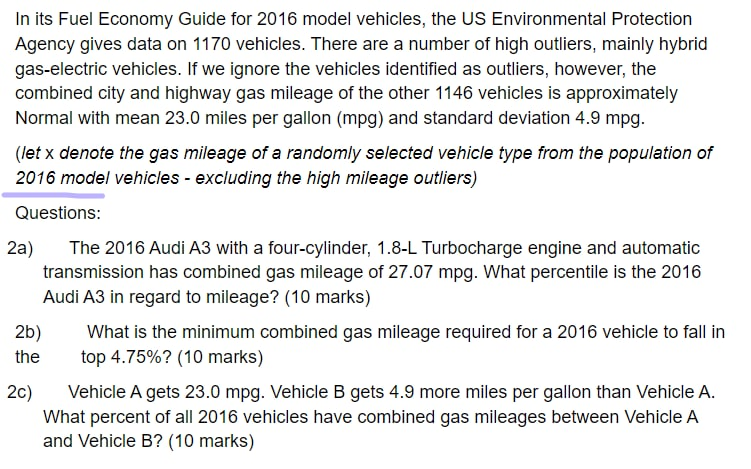 Solved In Its Fuel Economy Guide For 2016 Model Vehicles, | Chegg.com