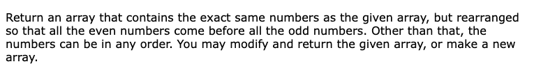 Solved Return an array that contains the exact same numbers | Chegg.com