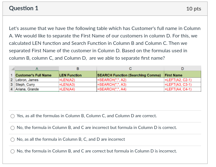 Solved Question 1 10 pts Let's assume that we have the | Chegg.com
