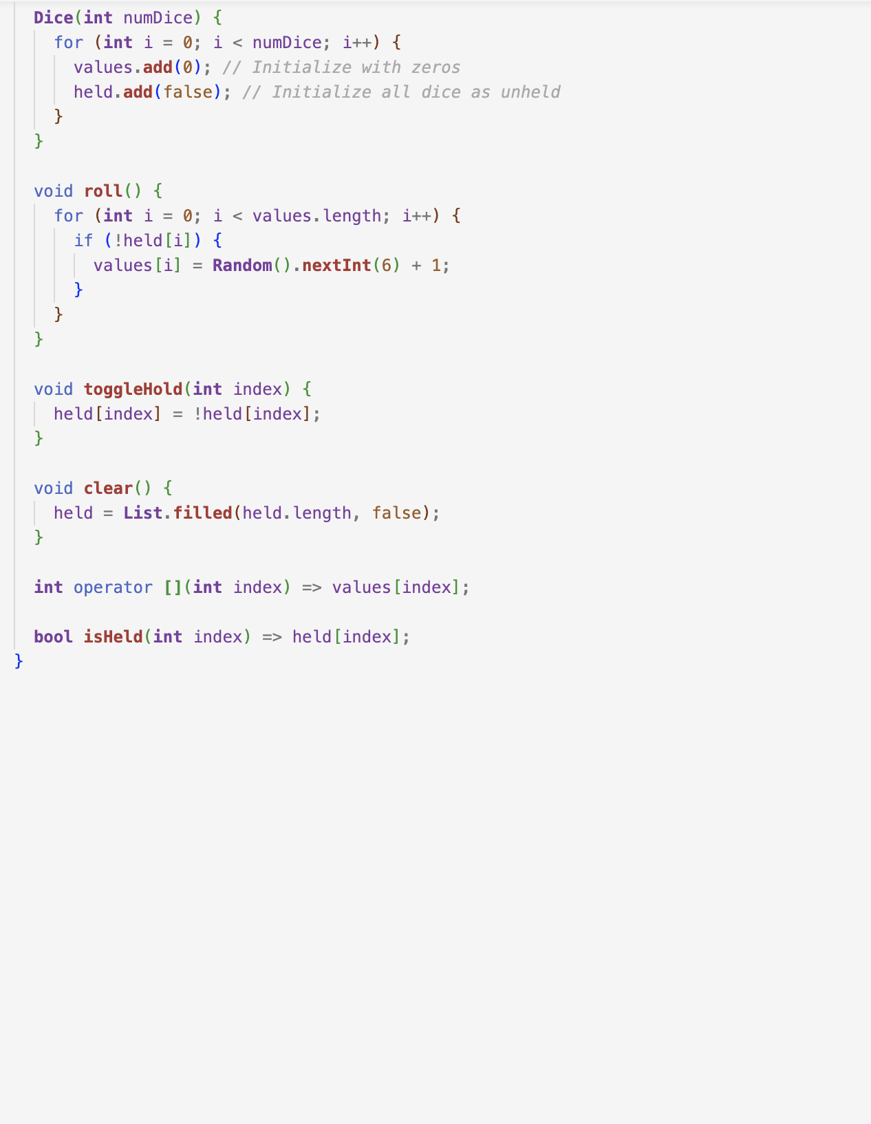 Solved CODE A YAHTZEE GAME IN DART PROGRAMMING LANGUAGE TO | Chegg.com