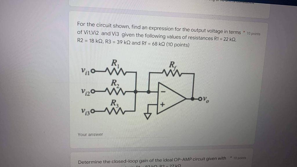 Solved Determine The Closed-loop Gain Of The Ideal OP-AMP | Chegg.com