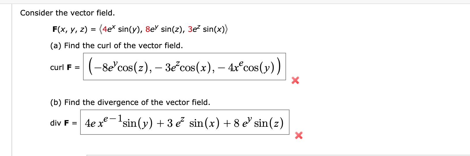 Solved Consider The Vector Field F X Y Z 4e Sin Y Chegg Com