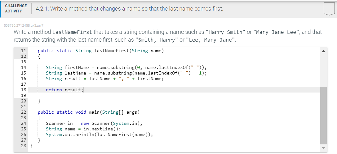 Solved All but one of my tests are passing- I can't figure | Chegg.com