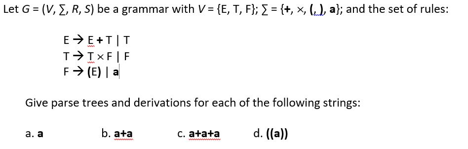 Solved Let G V P R S Be A Grammar With V E T