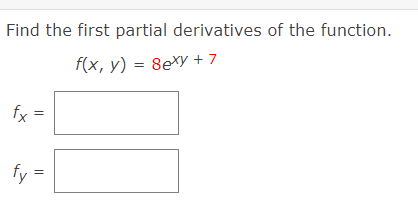 Solved Find the first partial derivatives of the function. | Chegg.com