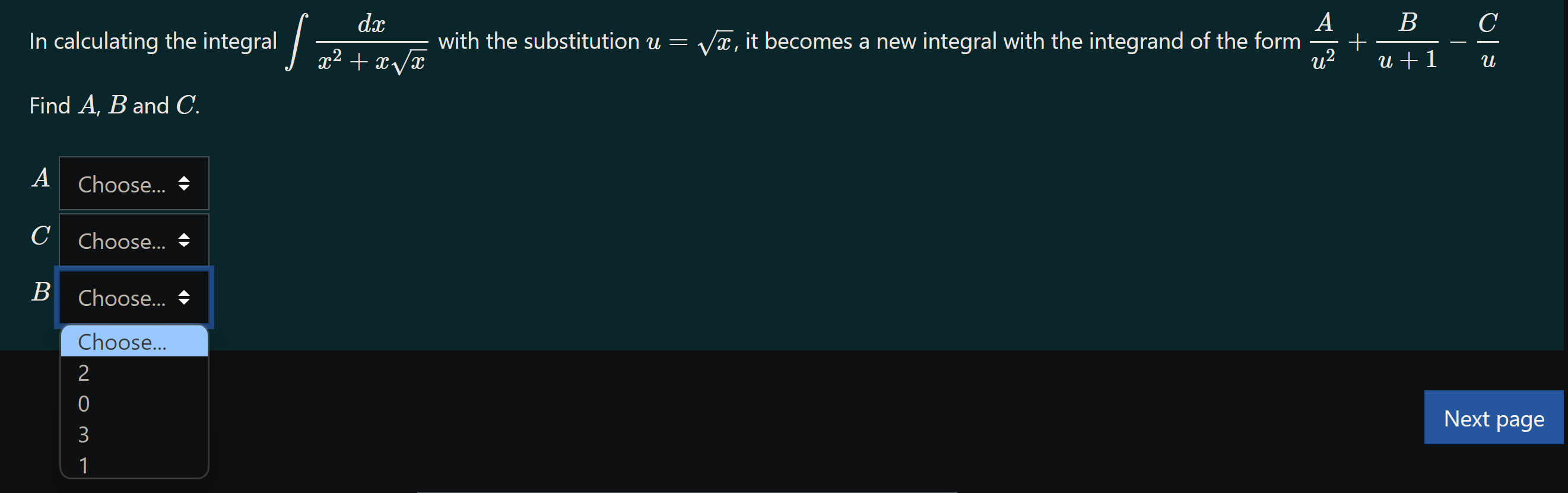 Solved Dr с In Calculating The Integral A B With The | Chegg.com