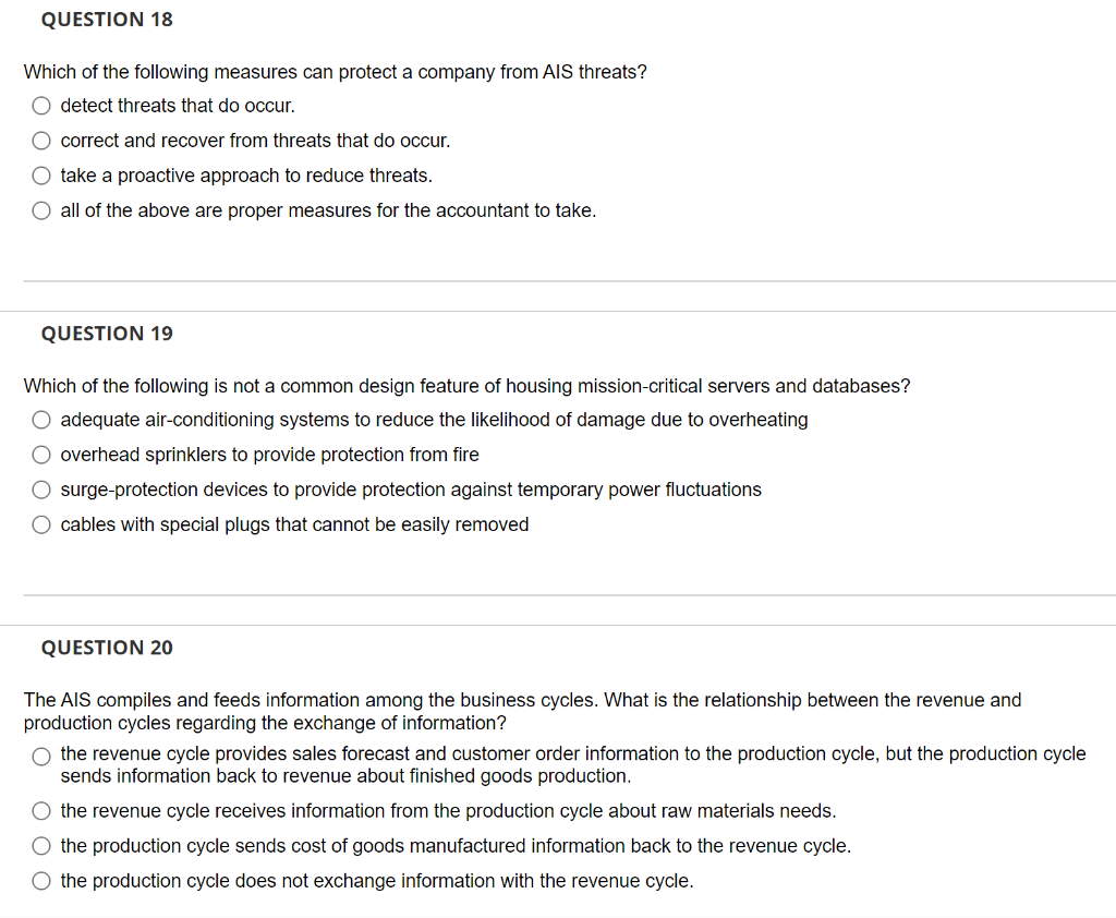 Solved QUESTION 18 Which of the following measures can | Chegg.com