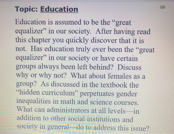 questions on topic education