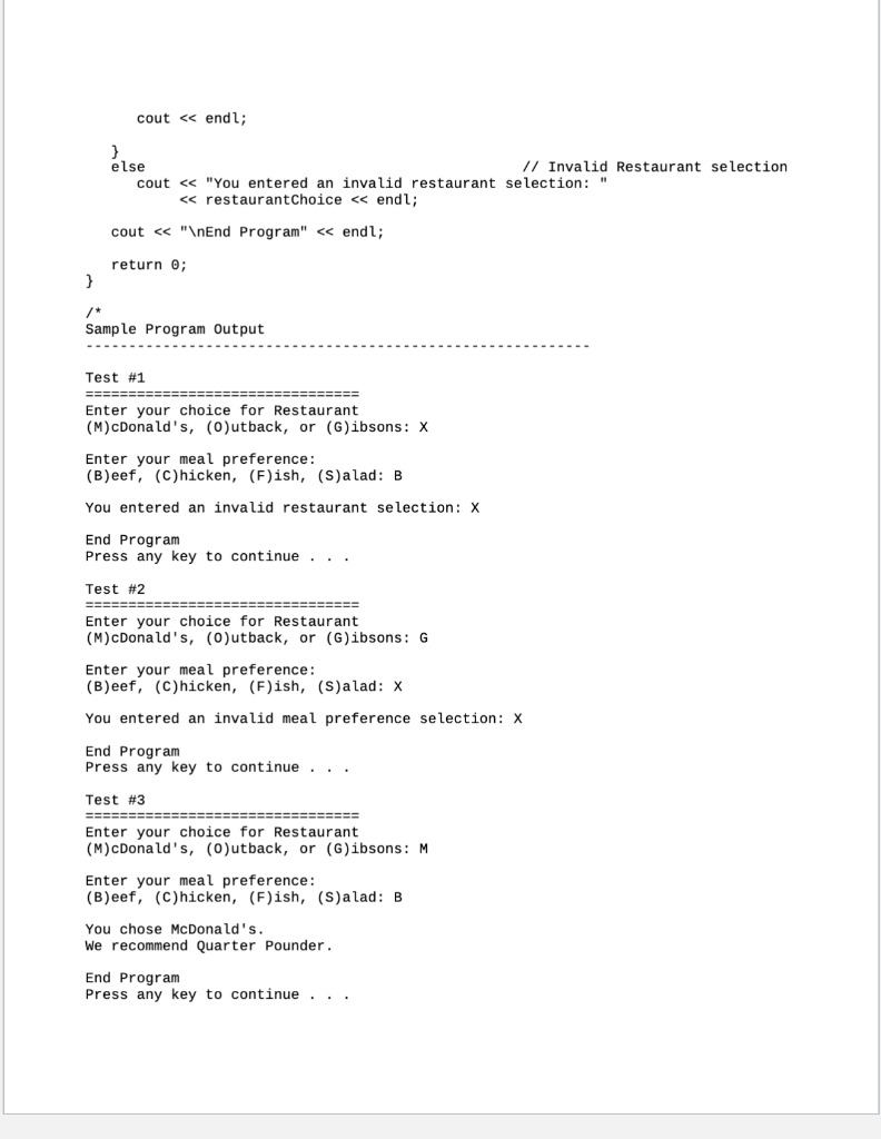 Solved Homework Lab 8 Nested If statements Write the nested | Chegg.com