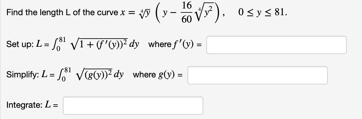 Solved Find The Length L Of The Curve X V Y 17 Os Chegg Com