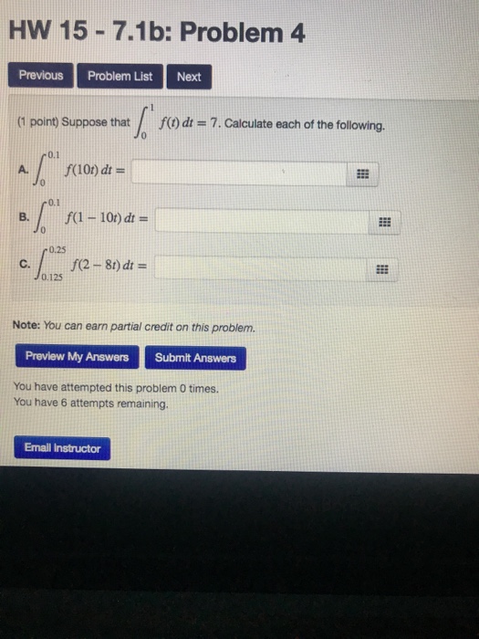 Solved HW 15-7.1b: Problem 4 Previous Problem List Next (1 | Chegg.com