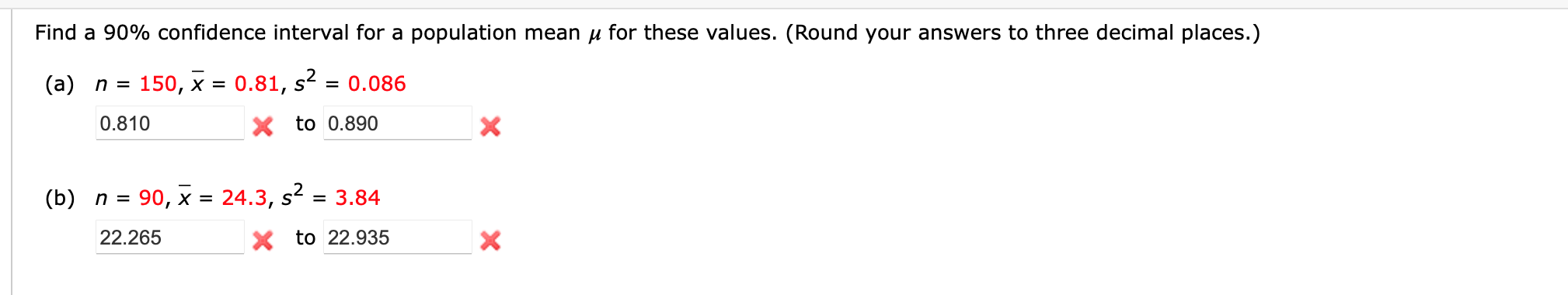Solved Find a 90% confidence interval for a population mean | Chegg.com