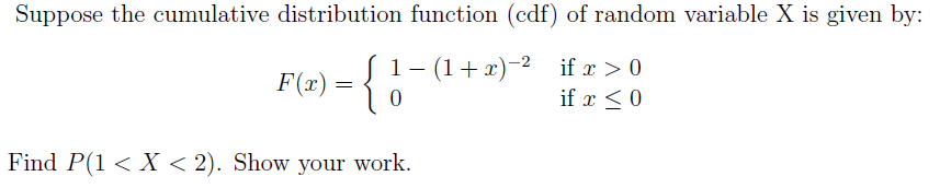 Solved Suppose the cumulative distribution function (cdf) of | Chegg.com