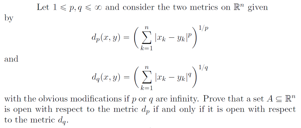 Solved Real Analysis Let 1 P, Q Infinity And Consider The 