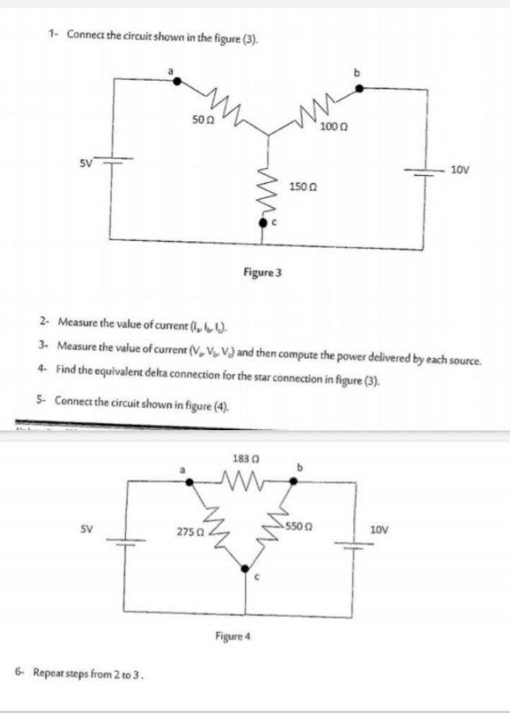 Solved 1- Connect the circuit shown in the figure (3). b 500 | Chegg.com
