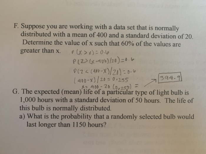 Solved F. Suppose you are working with a data set that is | Chegg.com