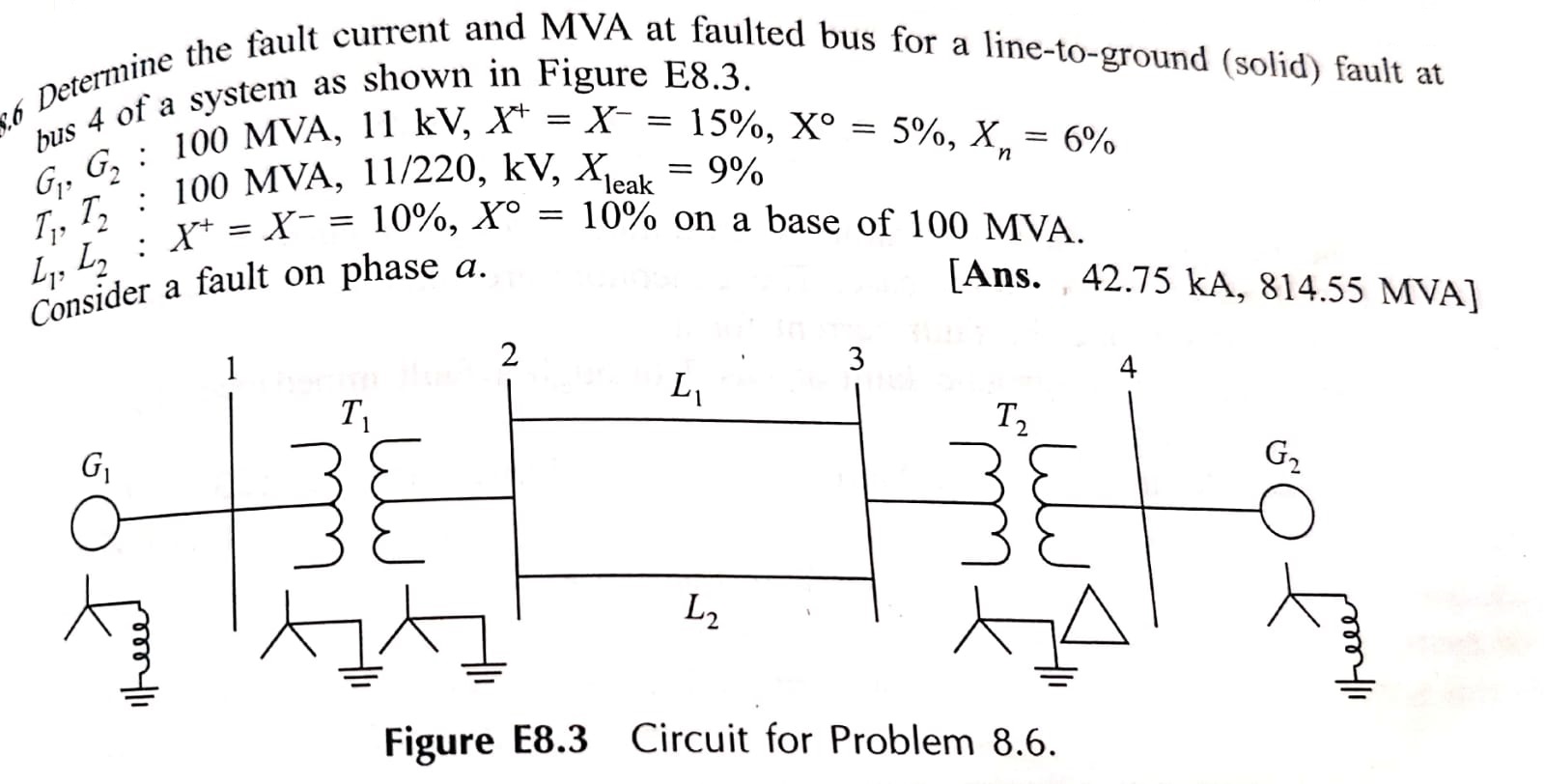 Solved 5,6 = Determine the fault current and MVA at faulted | Chegg.com
