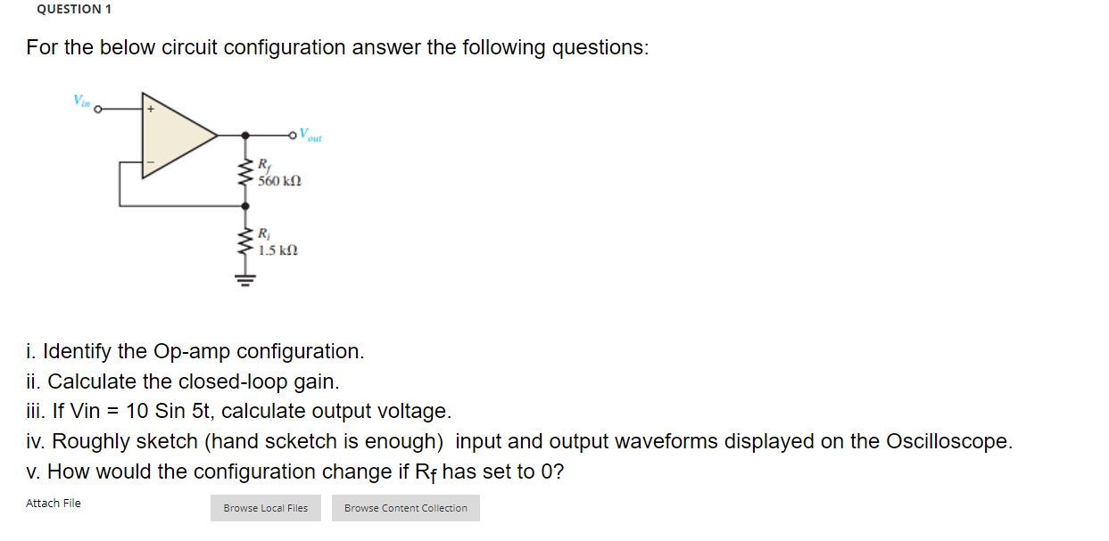 Solved For the below circuit configuration answer the | Chegg.com