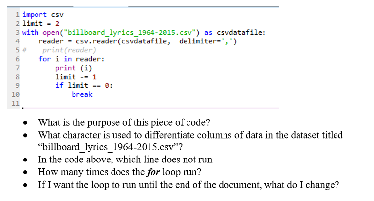 Solved Look at the following piece of code and answer the | Chegg.com