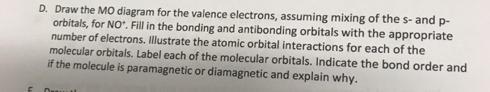 Solved Draw the MO diagram for the valence electrons, | Chegg.com