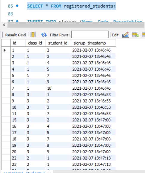 Solved Write a SELECT statement that returns all class data | Chegg.com