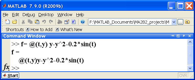 MATH 282 - MATLAB : Numerical Solutions – the MATLAB | Chegg.com