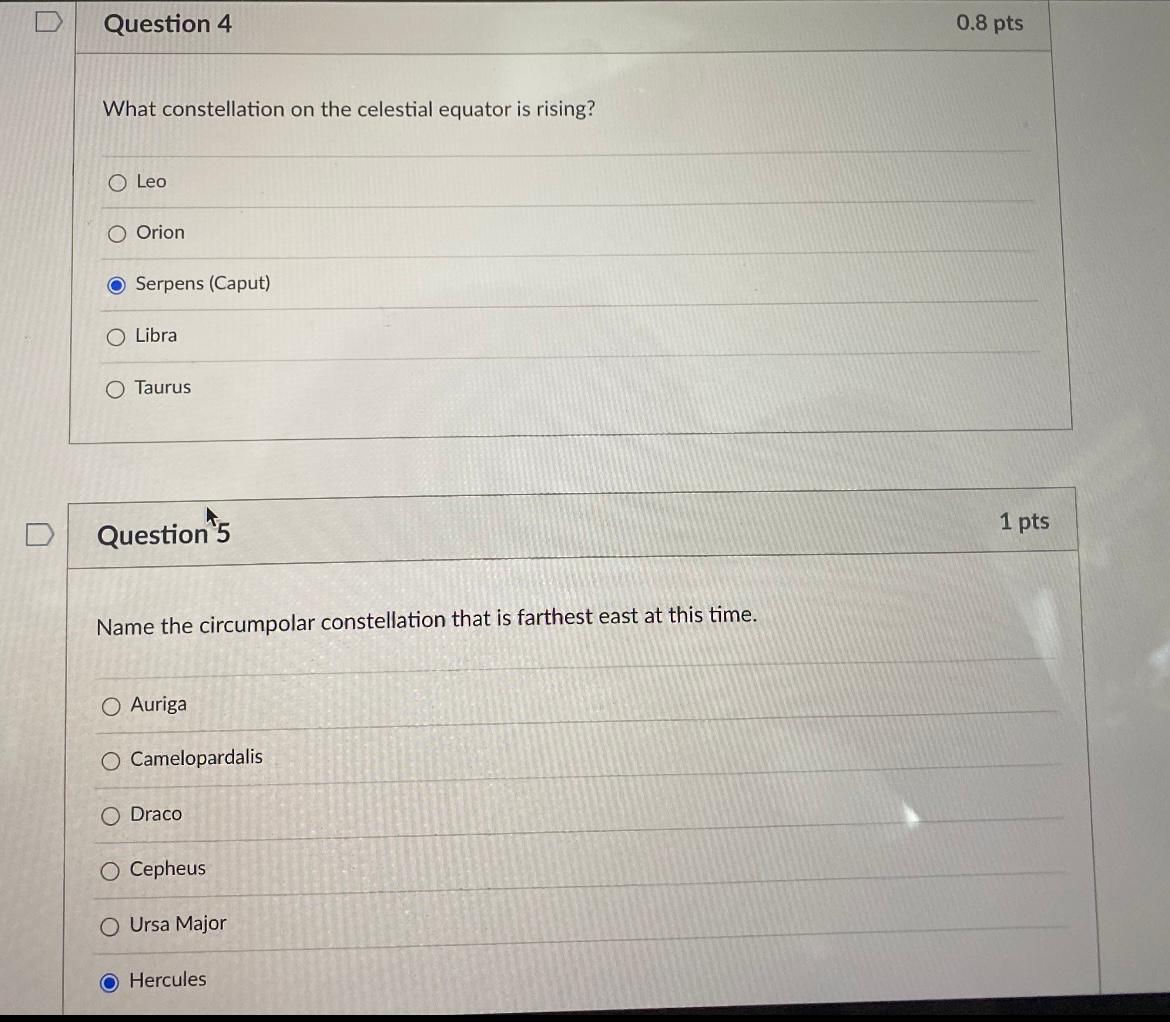 Solved Question 4 What constellation on the sun's path is | Chegg.com