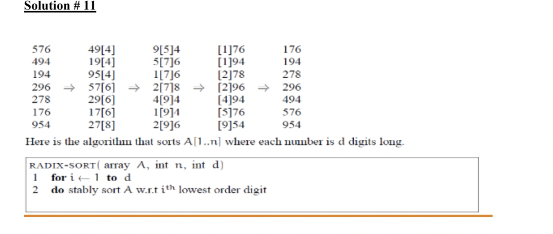 Solved Given an array A = {576, 494, 194, 296, 278, 176, | Chegg.com