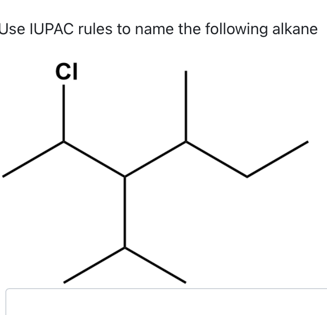 Solved Use IUPAC rules to name the following alkane | Chegg.com