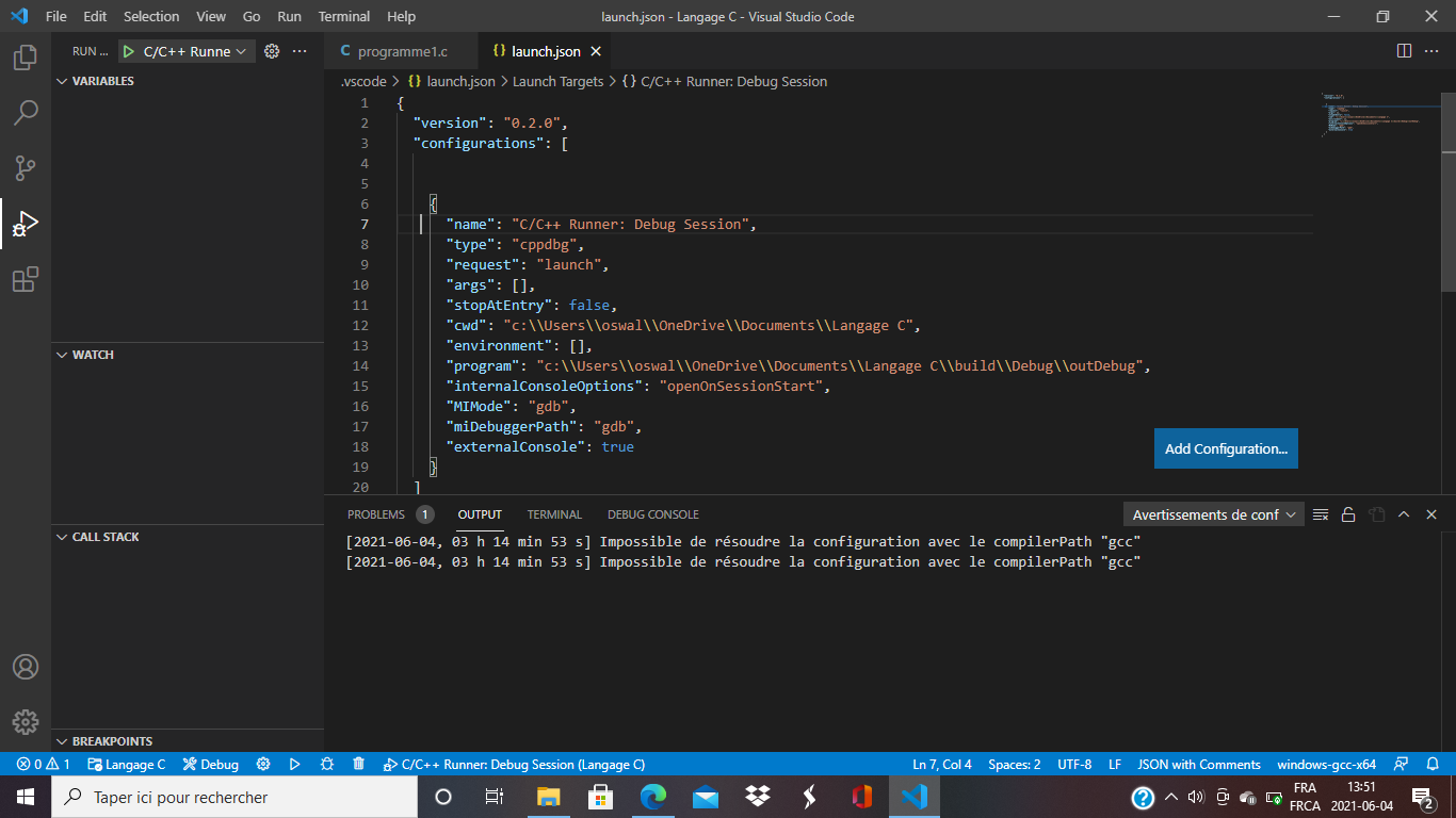 Solved I installed "Visual Studio Code" for the language C. | Chegg.com