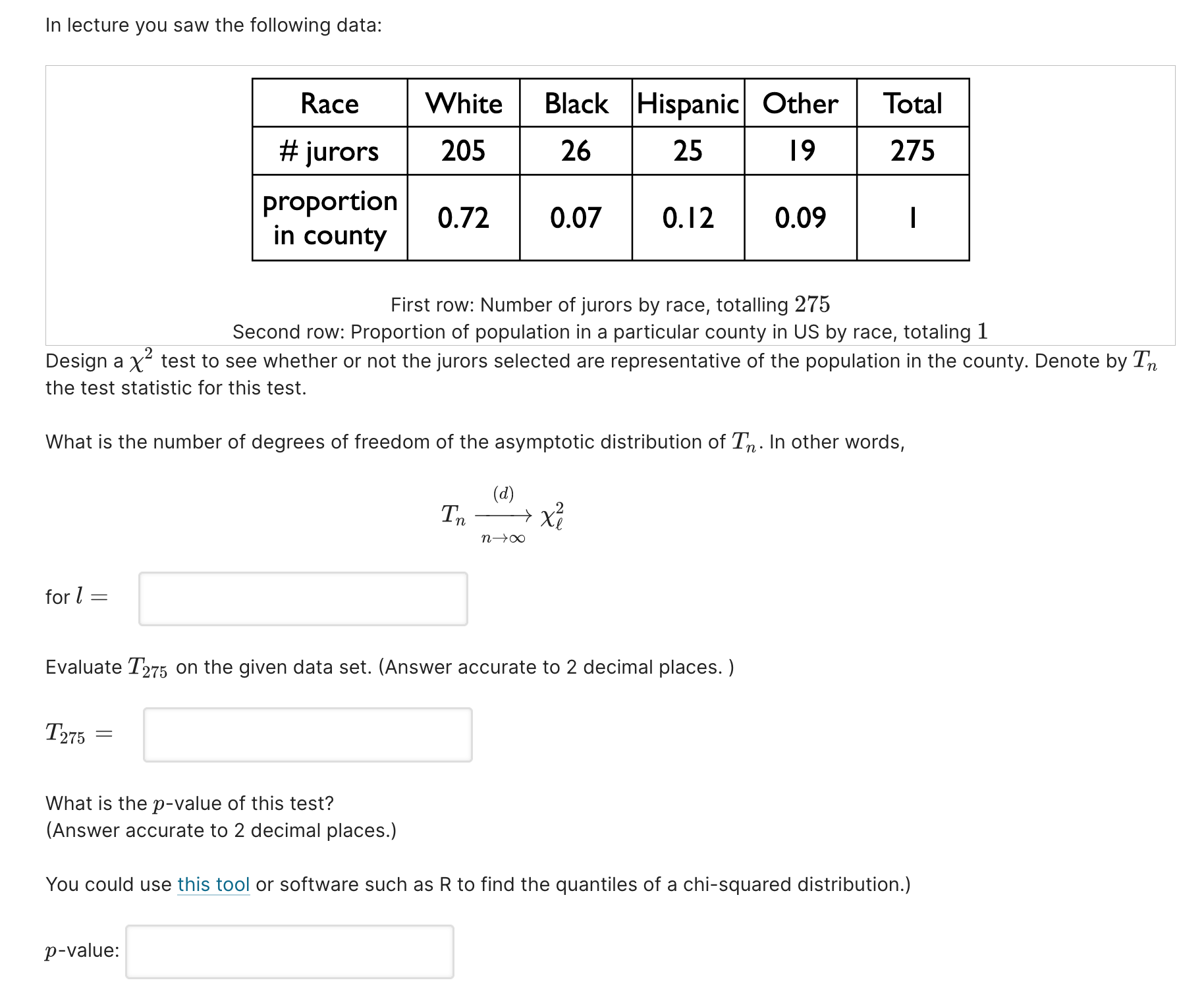 Solved Example of Chi Squared goodness of fit testingIn | Chegg.com