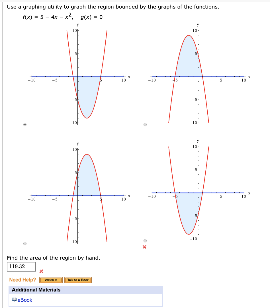 Solved Use A Graphing Utility To Graph The Region Bounded Chegg Com