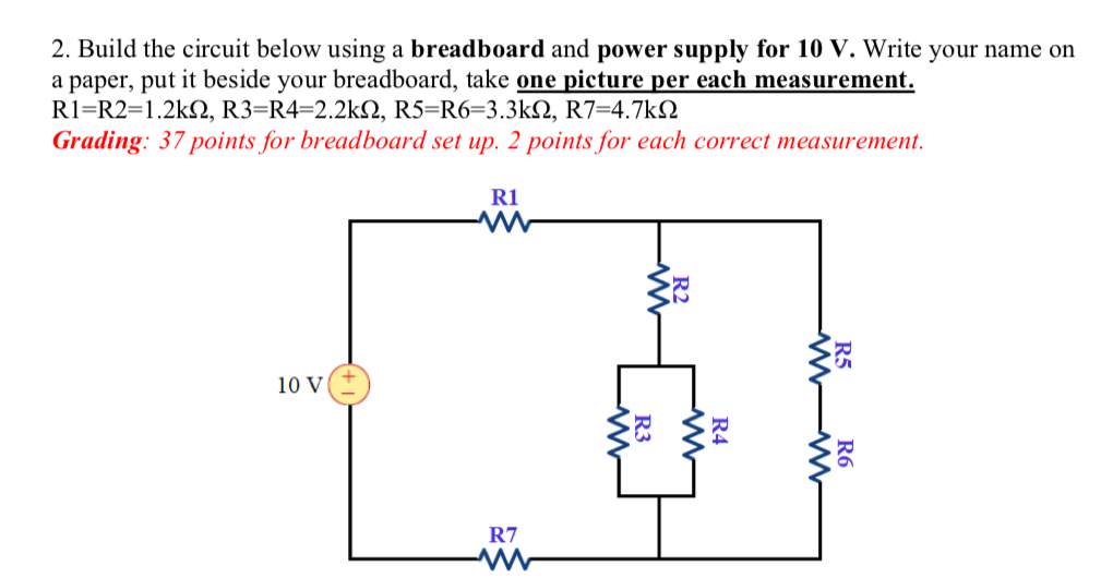 Solved 2. Build The Circuit Below Using A Breadboard And | Chegg.com