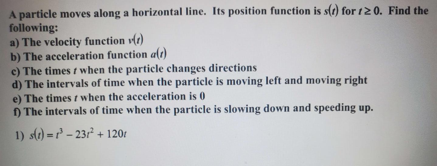 Solved A Particle Moves Along A Horizontal Line. Its | Chegg.com