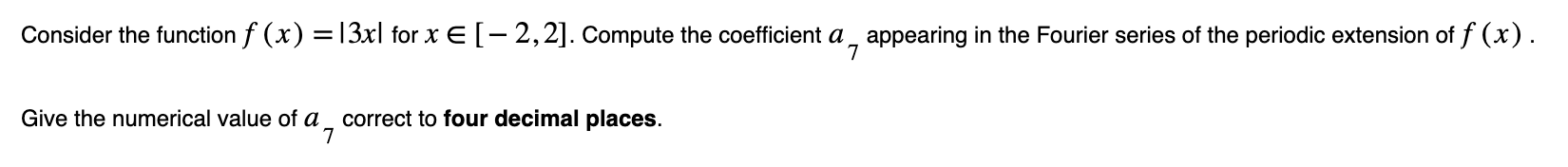 Solved Consider the function f(x)=∣3x∣ for x∈[−2,2]. Compute | Chegg.com