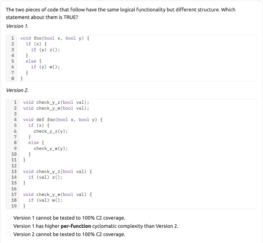 Solved The two pieces of code that follow have the same | Chegg.com