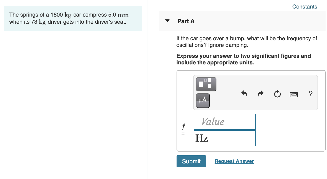 Solved Constants A mass m at the end of a spring oscillates | Chegg.com