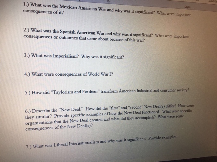 Solved 1.) What was the Mexican American War and why was it