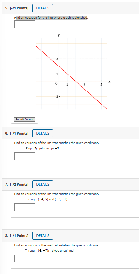 find the equation of the line given the graph