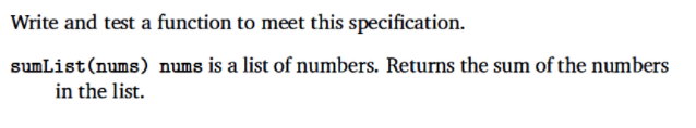 Solved Write and test a function to meet this specification. | Chegg.com