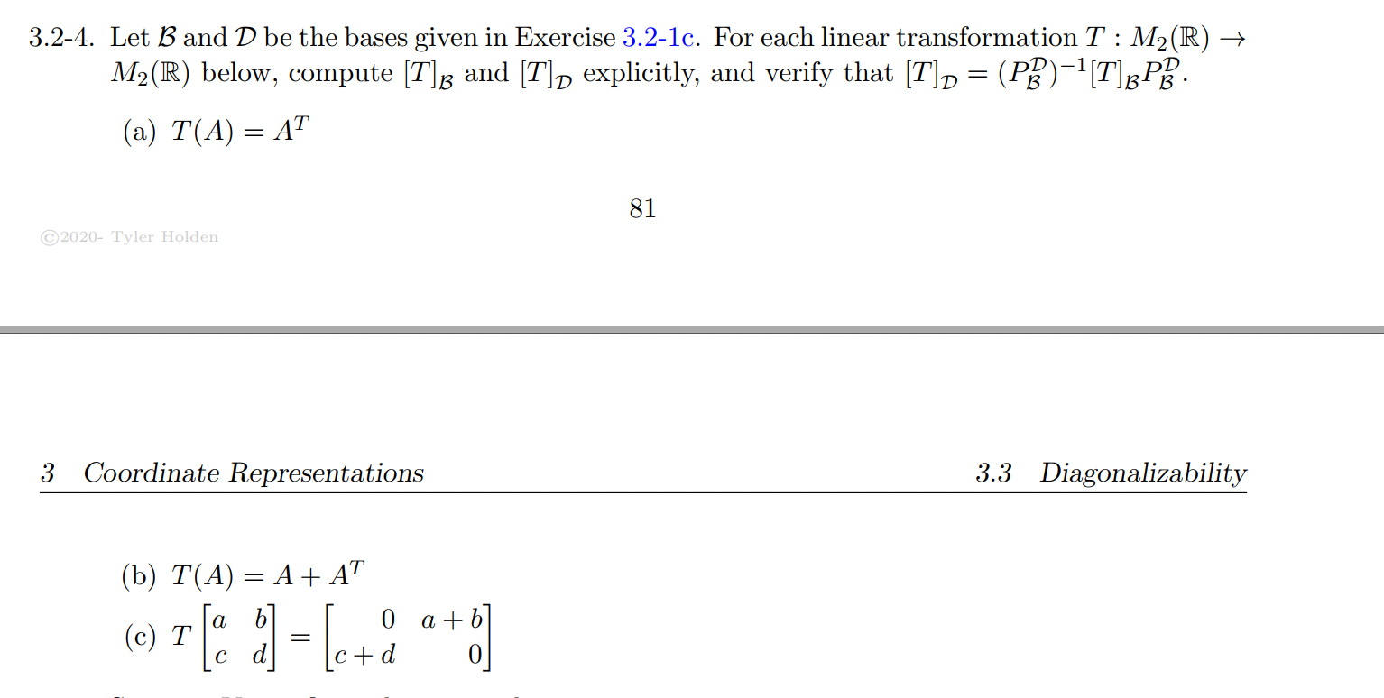 3.2-4. Let B And D Be The Bases Given In Exercise | Chegg.com