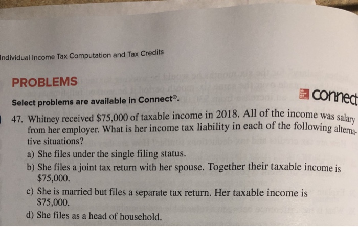 Solved Individual Income Tax Computation And Tax Credits Chegg Solved Individual Income Tax Computation And Tax Credits Chegg