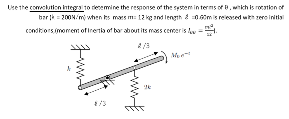 Solved Use the convolution integral to determine the | Chegg.com