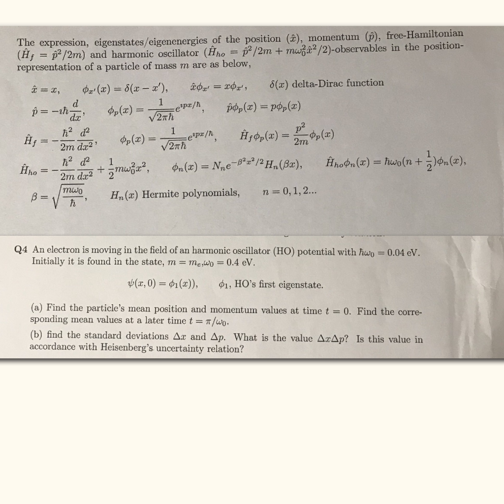 Solved The Expression Eigenstates Eigenenergies Of The P Chegg Com