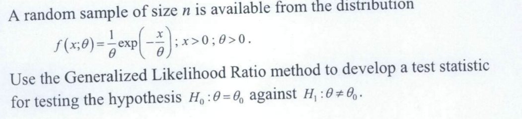 Solved A random sample of size n is available from the | Chegg.com