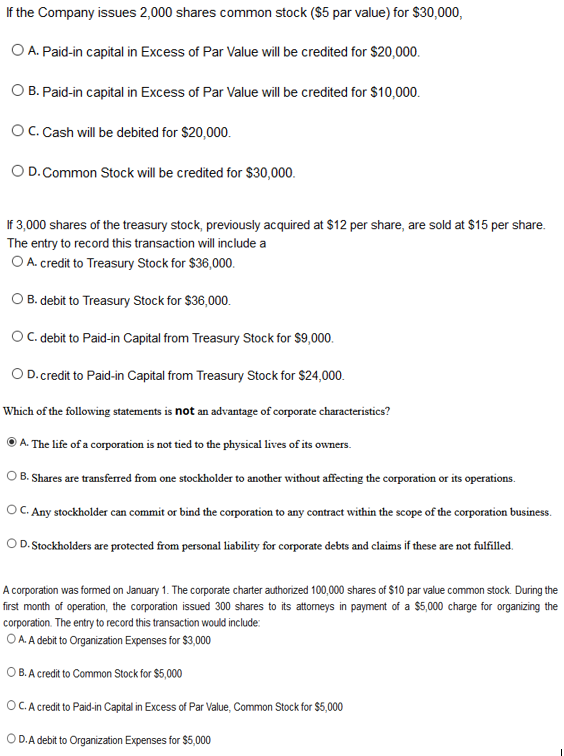 Solved If The Company Issues 2,000 Shares Common Stock ($5 | Chegg.com