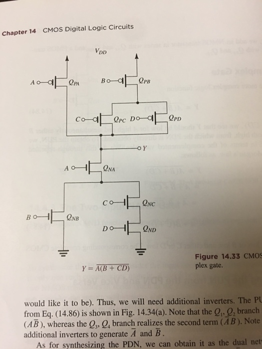 Solved 14.38 Consider the CMOS gate shown in Fig. 14.5. | Chegg.com
