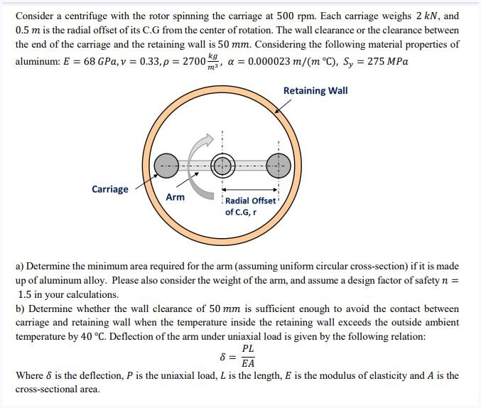 Consider A Centrifuge With The Rotor Spinning The | Chegg.com