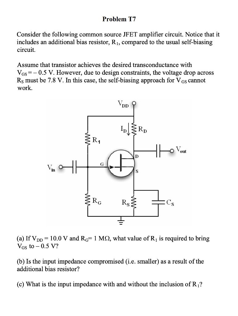 Solved Problem T7 Consider The Following Common Source Jfet 3022